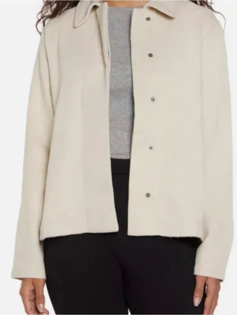 Banana Republic Cream Snap-Front Pea Coat